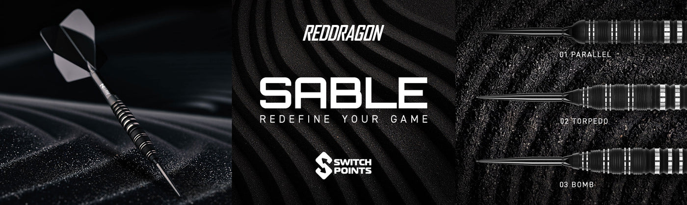 Red Dragon Sable darts launch banner