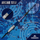 Mission Archie Self Darts - Steel Tip - 90% Tungsten - Blue & Silver - view 3