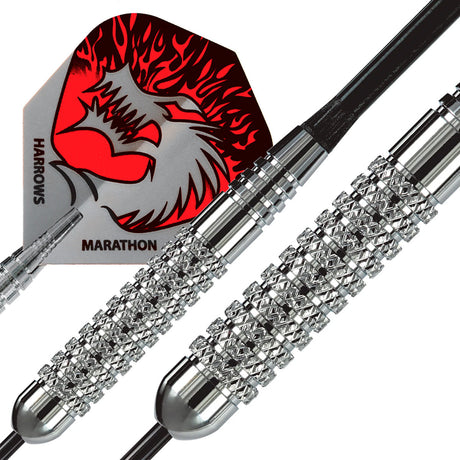 Harrows Silver Arrows Knurled Chromed Brass Steel Tip Darts - view 3