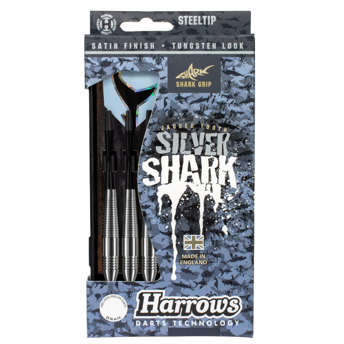 Harrows Silver Shark Style B Tungsten Look Steel Tip Darts - view 5