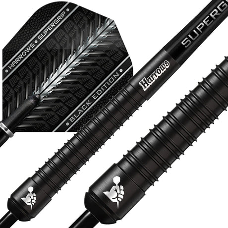 Harrows Supergrip Black Edition 90% Tungsten Steel Tip Darts - view 4