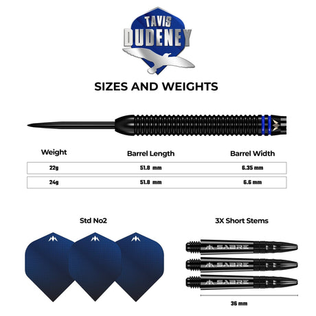 Mission Tavis Dudeney Darts - Steel Tip - 90% Tungsten - Black PVD - view 4