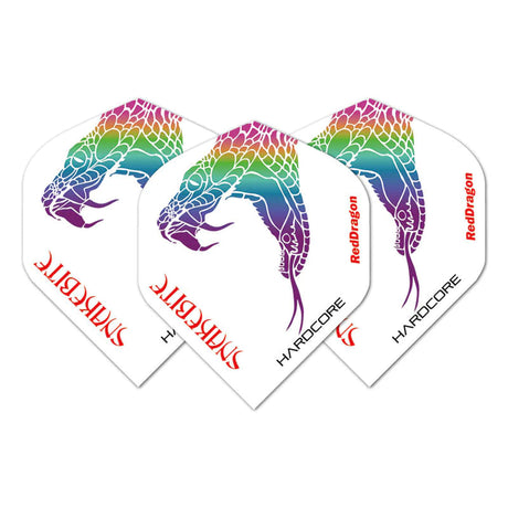 Hardcore Snakebite White Standard Dart Flights by Red Dragon - view 2