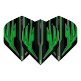 Hardcore Radical Black & Green Standard Dart Flights by Red Dragon - view 2