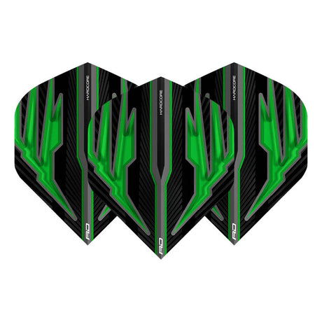 Hardcore Radical Black & Green Standard Dart Flights by Red Dragon - view 2