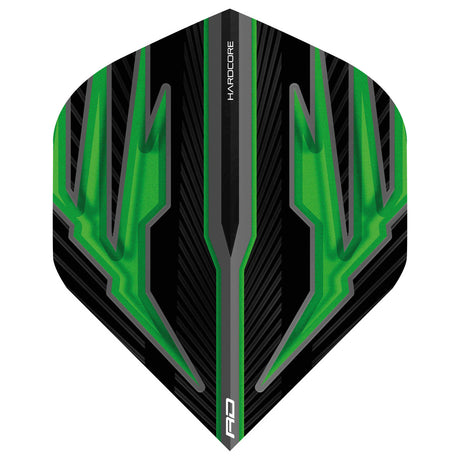 Hardcore Radical Black & Green Standard Dart Flights by Red Dragon