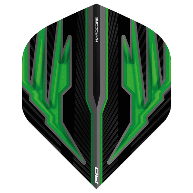 Hardcore Radical Black & Green Standard Dart Flights by Red Dragon