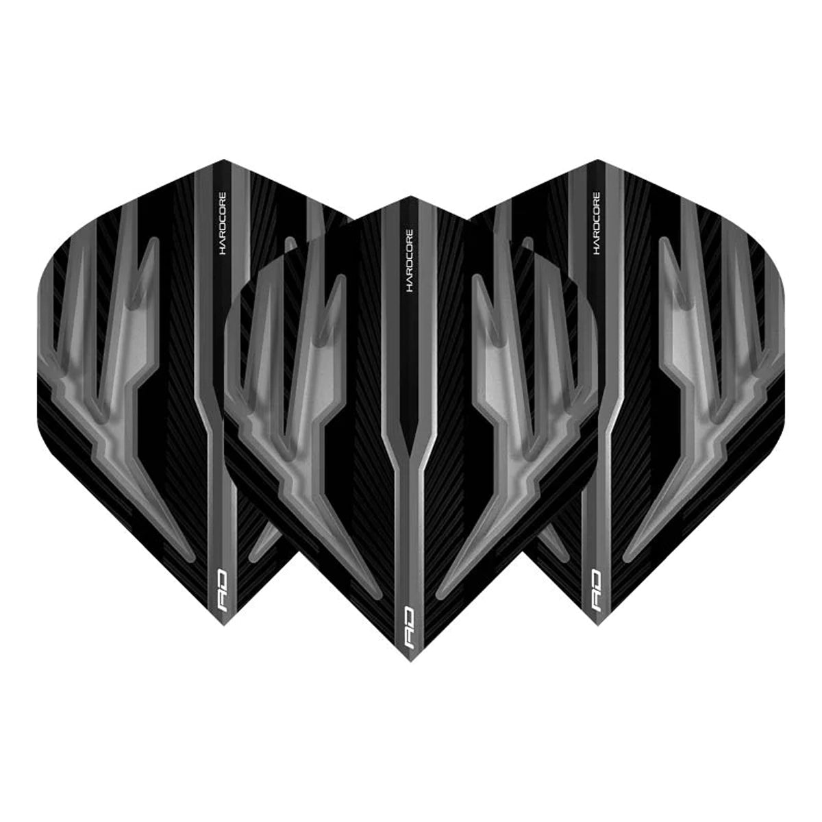 Hardcore Radical Black & Grey Standard Dart Flights by Red Dragon - view 2