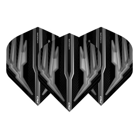 Hardcore Radical Black & Grey Standard Dart Flights by Red Dragon - view 2