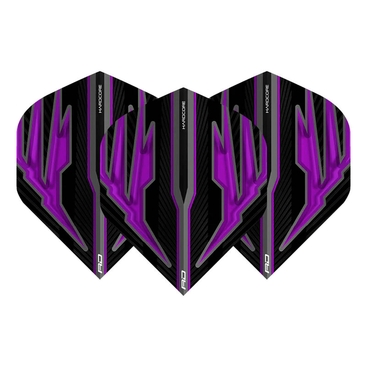 Hardcore Radical Black & Purple Standard Dart Flights by Red Dragon - view 2