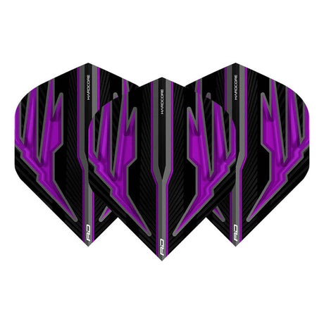 Hardcore Radical Black & Purple Standard Dart Flights by Red Dragon - view 2