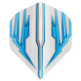 Hardcore Radical White & Blue 101 micron Standard Dart Flights by Red Dragon