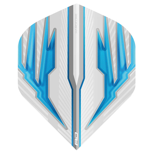 Hardcore Radical White & Blue 101 micron Standard Dart Flights by Red Dragon
