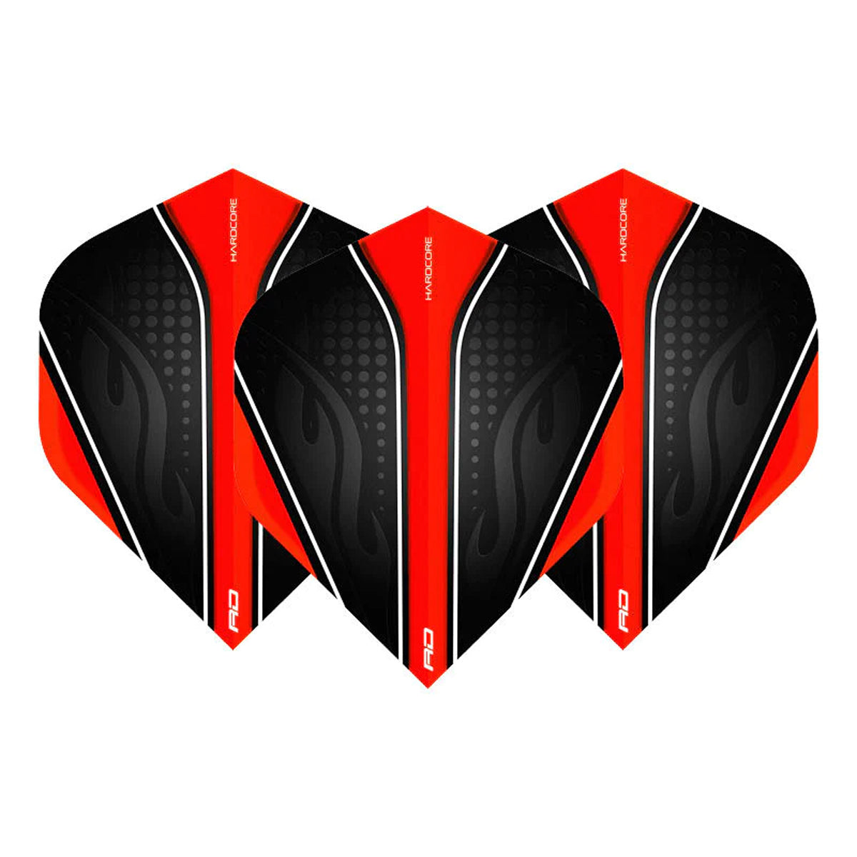 Hardcore Radical Red & Black Standard Dart Flights by Red Dragon - view 2