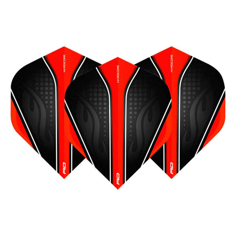 Hardcore Radical Red & Black Standard Dart Flights by Red Dragon - view 2