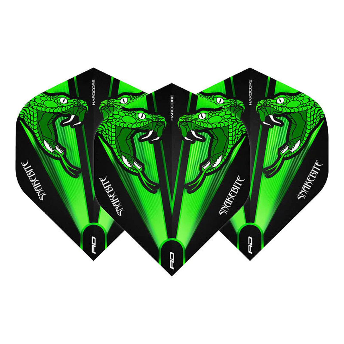 Hardcore Snakebite Green Transparent Standard Dart Flights by Red Dragon - view 2