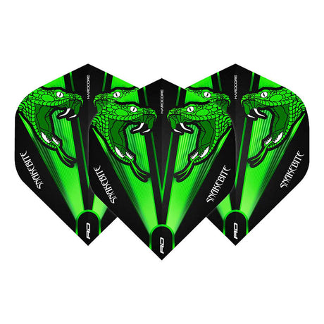 Hardcore Snakebite Green Transparent Standard Dart Flights by Red Dragon - view 2