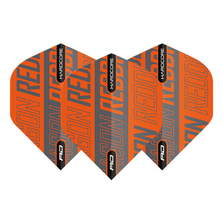 Hardcore XT Orange and Grey Red Dragon Standard Dart Flights by Red Dragon - view 2