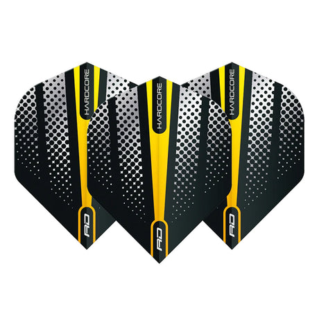 Hardcore Radical Yellow Flash Standard Dart Flights by Red Dragon - view 2