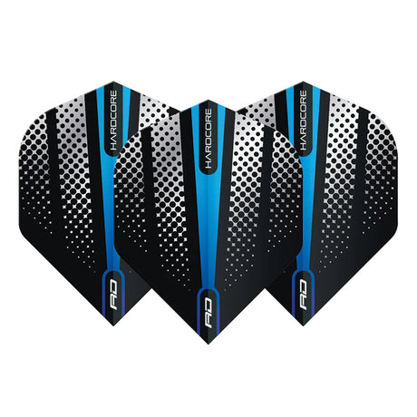 Hardcore Radical Blue Flash Standard Dart Flights by Red Dragon - view 2