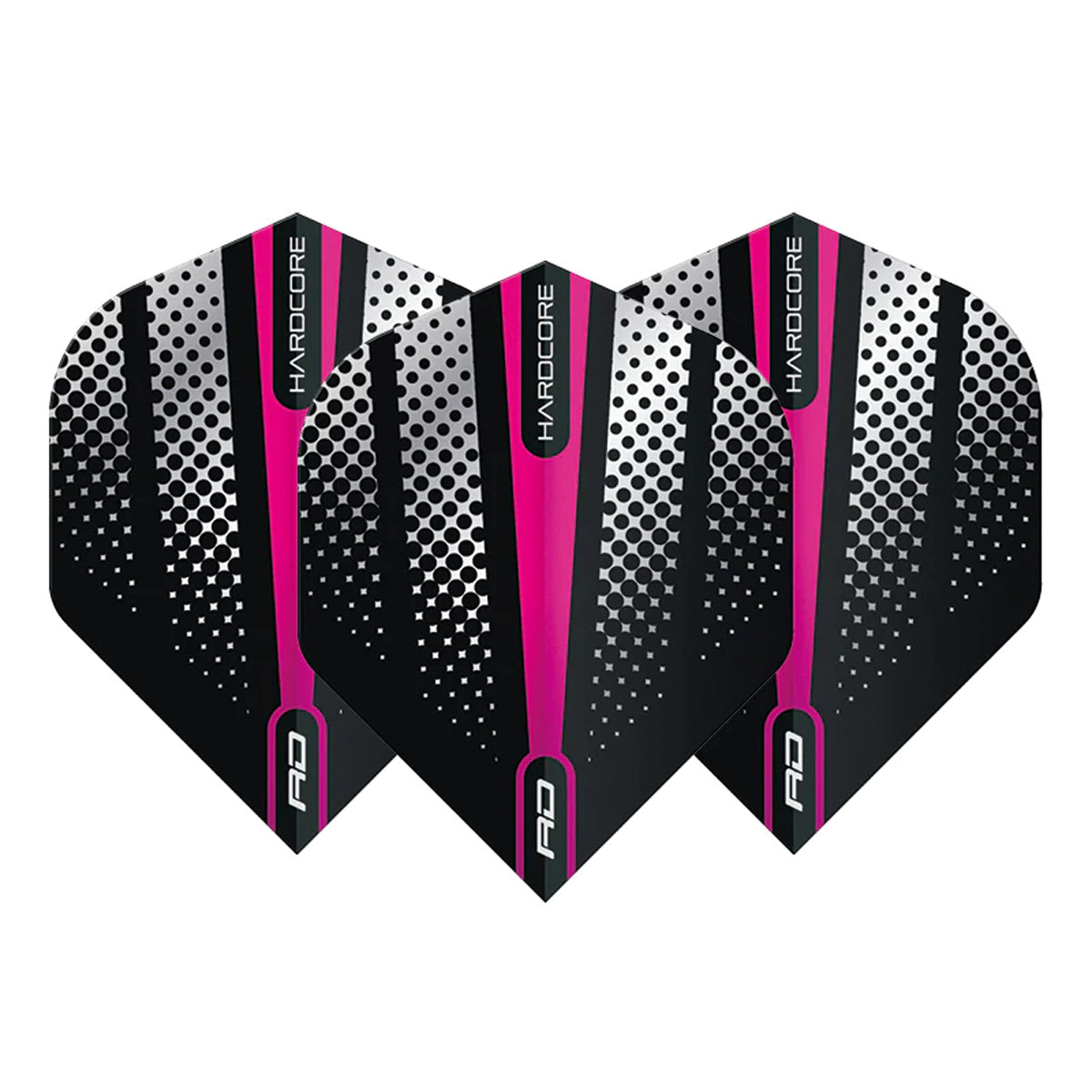 Hardcore Radical Pink Flash Standard Dart Flights by Red Dragon - view 2