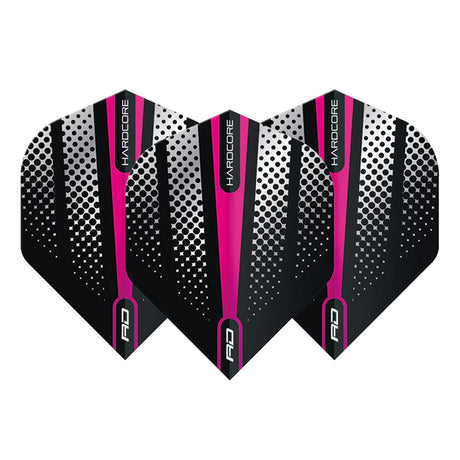 Hardcore Radical Pink Flash Standard Dart Flights by Red Dragon - view 2