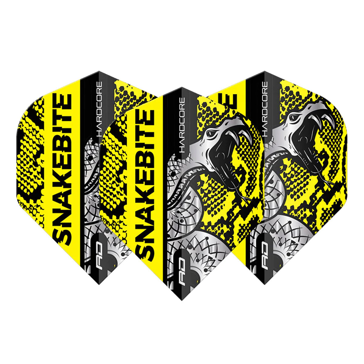 Hardcore Snakebite Coiled Snake Yellow Standard Dart Flights by Red Dragon - view 2
