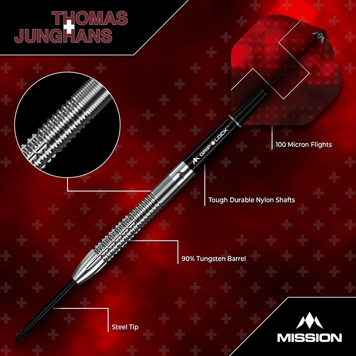 Mission Thomas Junghans Darts - Steel Tip - 90% Tungsten - view 2