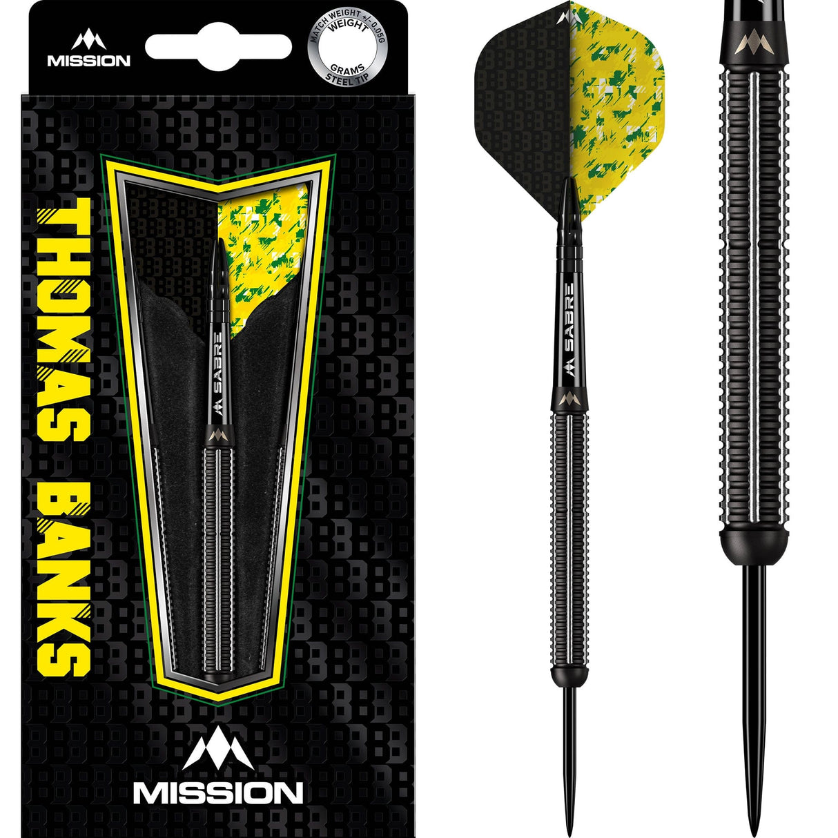 Mission Thomas Banks Darts - Steel Tip - 90% Tungsten - Black PVD - The Darts Shop
