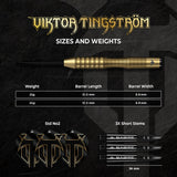 Mission Viktor Tingstrom Darts - Steel Tip - 90% Tungsten - Gold - view 5