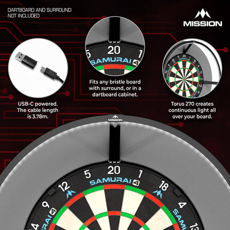 Mission Torus 270 - Dartboard Lighting - USB-C - view 3