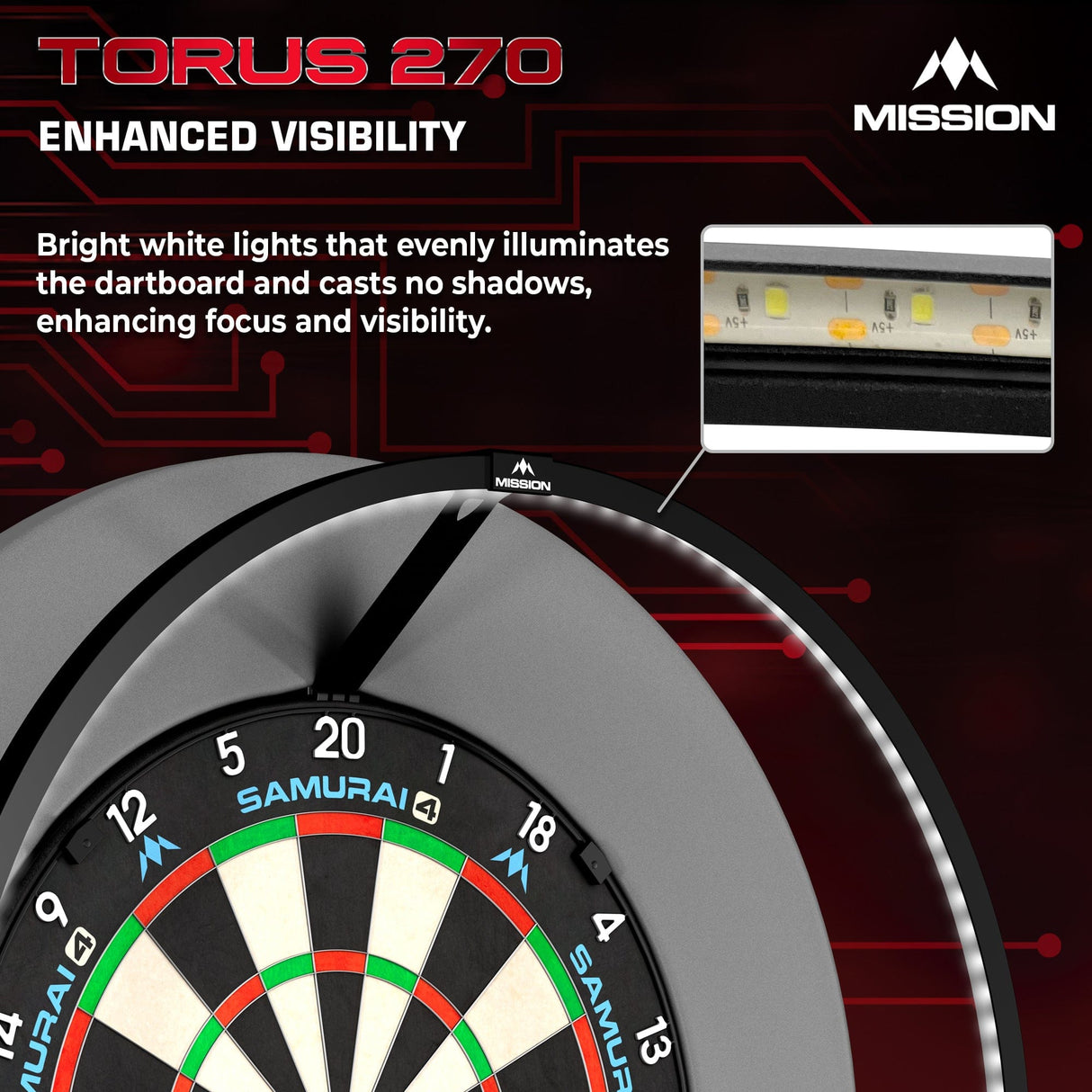 Mission Torus 270 - Dartboard Lighting - USB-C - view 5