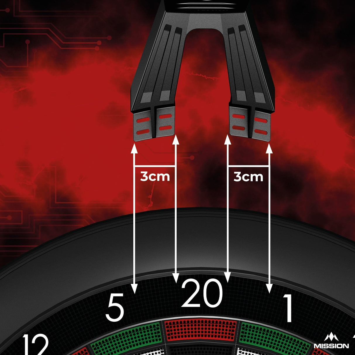 Mission Torus ST Dartboard Lighting - for Soft Tip Dartboards - Black - USB - Bright White Light - view 2