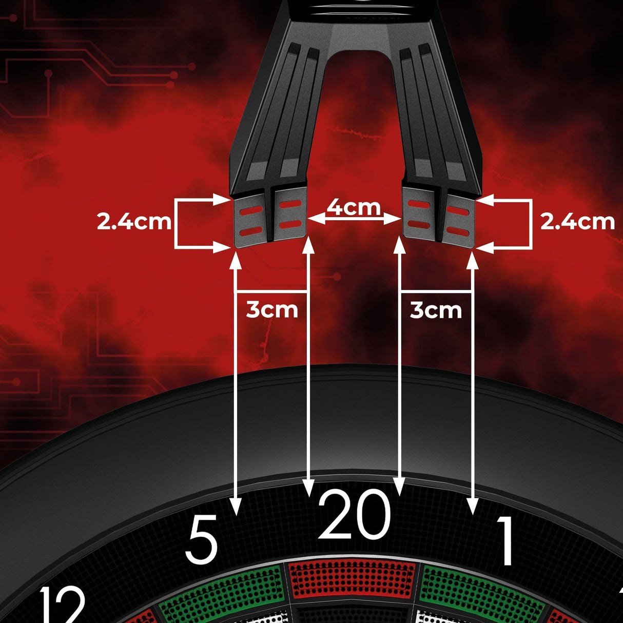 Mission Torus ST Dartboard Lighting - for Soft Tip Dartboards - Black - USB - Bright White Light - view 3