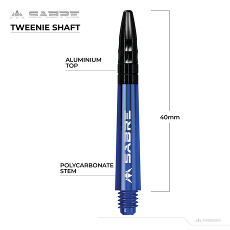 *Mission Sabre Shafts - Polycarbonate Dart Stems - Blue - Black Top - view 6