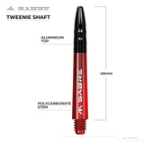 *Mission Sabre Shafts - Polycarbonate Dart Stems - Red - Black Top - view 6