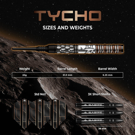 Mission Tycho Darts - Soft Tip - 95% Tungsten - Black & Bronze PVD - 20g - view 5