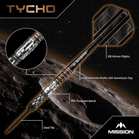 Mission Tycho Darts - Steel Tip - 95% Tungsten - Black & Bronze PVD - view 3
