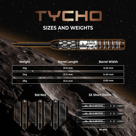 Mission Tycho Darts - Steel Tip - 95% Tungsten - Black & Bronze PVD - view 5