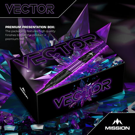 Mission Vector Darts - Steel Tip - 95% Tungsten - Black PVD & Purple Electro - view 6