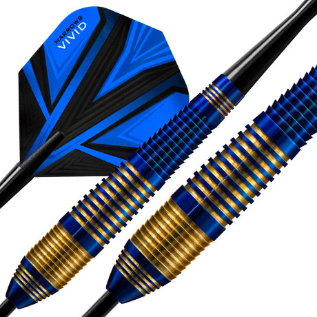 Harrows Vivid Blue Brass Steel Tip Darts - view 3