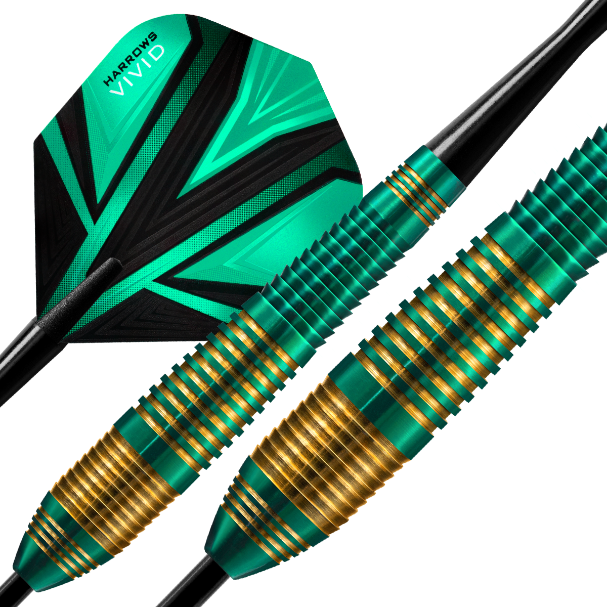 Harrows Vivid Green Brass Steel Tip Darts - view 2