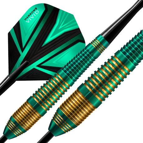Harrows Vivid Green Brass Steel Tip Darts - view 2
