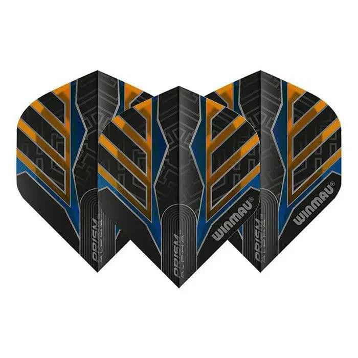 Winmau Prism Alpha Extra Thick Standard Black & Orange & Blue Flights