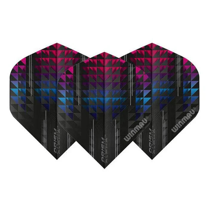 Winmau Prism Alpha Extra Thick Standard Black & Pink & Blue Flights