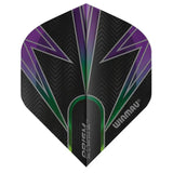 Winmau Prism Alpha Extra Thick Standard Black & Purple & Green Flights