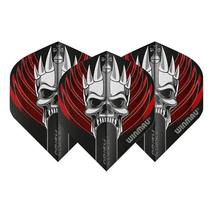 Winmau Prism Alpha Extra Thick Standard Black & Red & White Flights