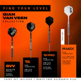 Winmau Gian van Veen W-Max SP 90% Tungsten Steel Tip Darts