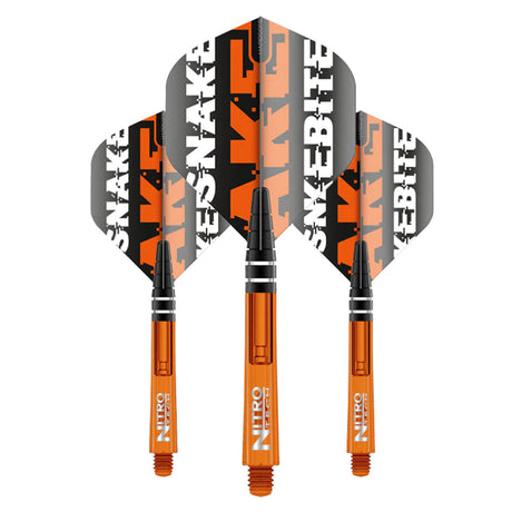 Peter Wright Snakebite Nitrotech & Hardcore Combo - Orange by Red Dragon - 3 Sets