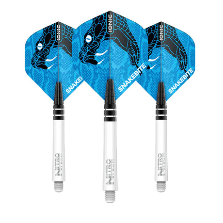 Peter Wright Snakebite Nitrotech & Hardcore Combo - White & Blue by Red Dragon - 3 Sets